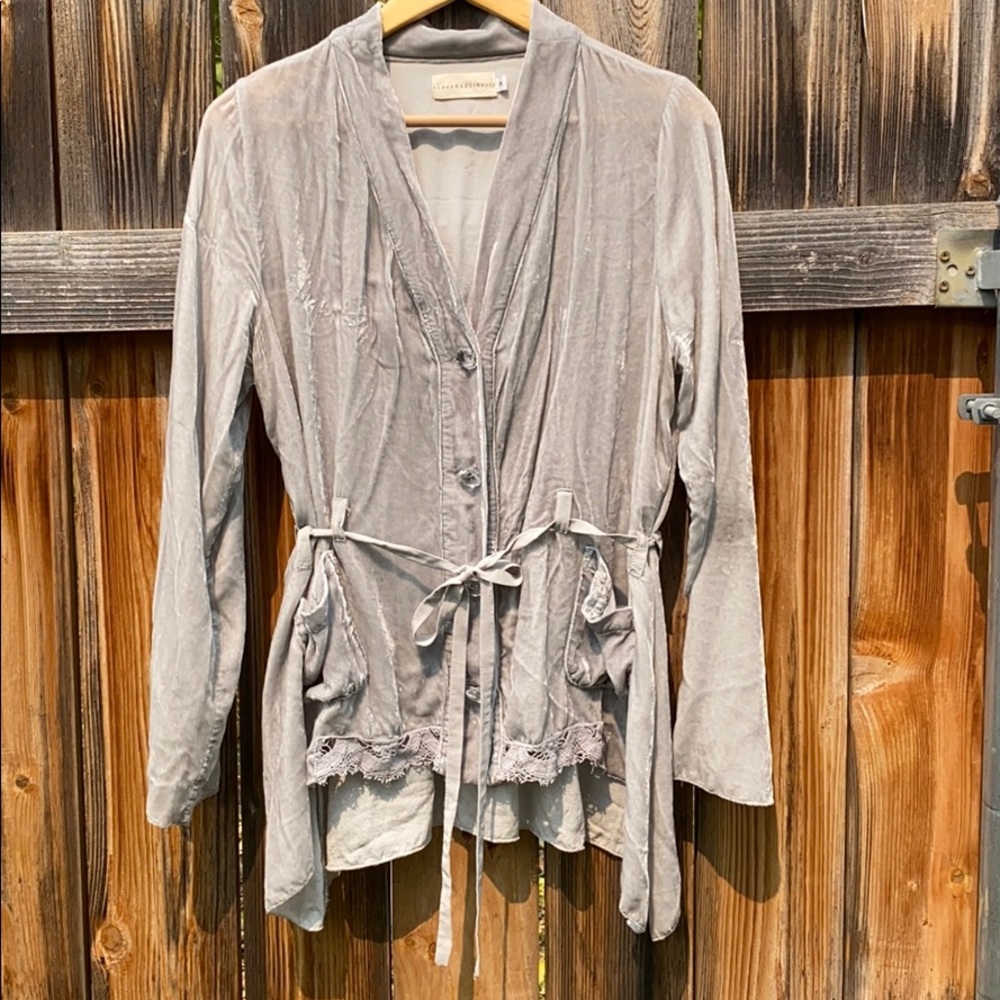 4 Love and Liberty Silver Velvet Jacket